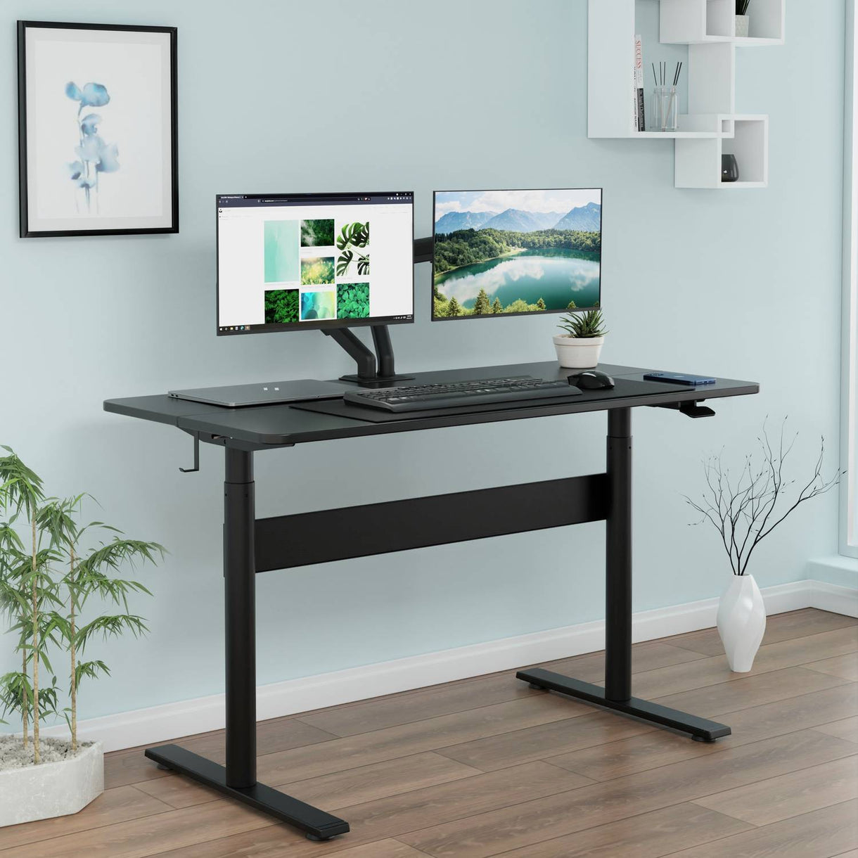 Bureau assisdebout ACROPAQ Manuel avec vérin à gaz, 120 x 60 cm — free download